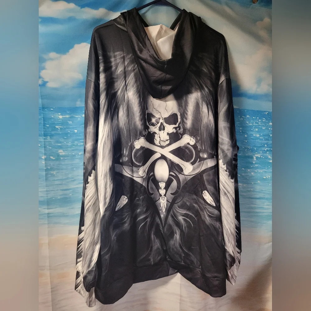 Mens NWOT Unbranded Size‎ 3X Skull Sweatshirt Hoodie